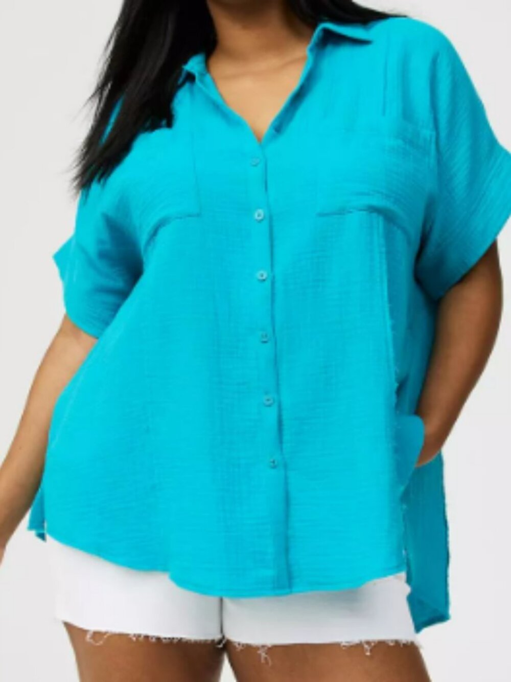 NWT Torrid Relaxed Dolman Shirt, Aqua Blue, Size 1/14-16